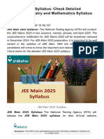 JEE Mains Syllabus 2025