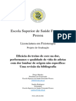 Eficácia do treino de core na dor, performance e qualidade de vida de atletas com dor lombar