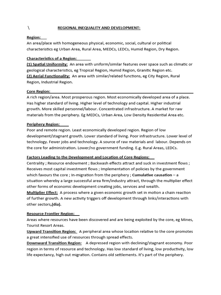 Regional Inequality and Development | PDF | Gross Domestic Product ...