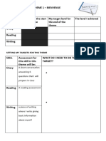 Year 7 Theme 1 Target Sheet