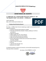 Constancia de Vacante - 5 Años