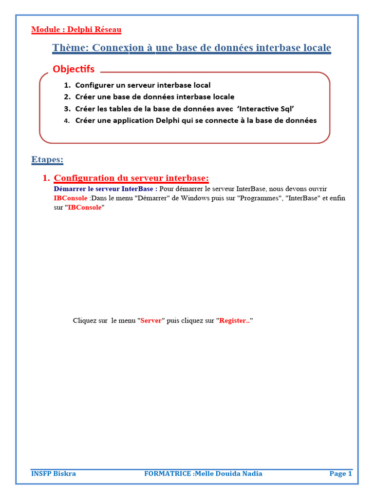 Connexion à Interbase avec Delphi | PDF | Informatique | Logiciel