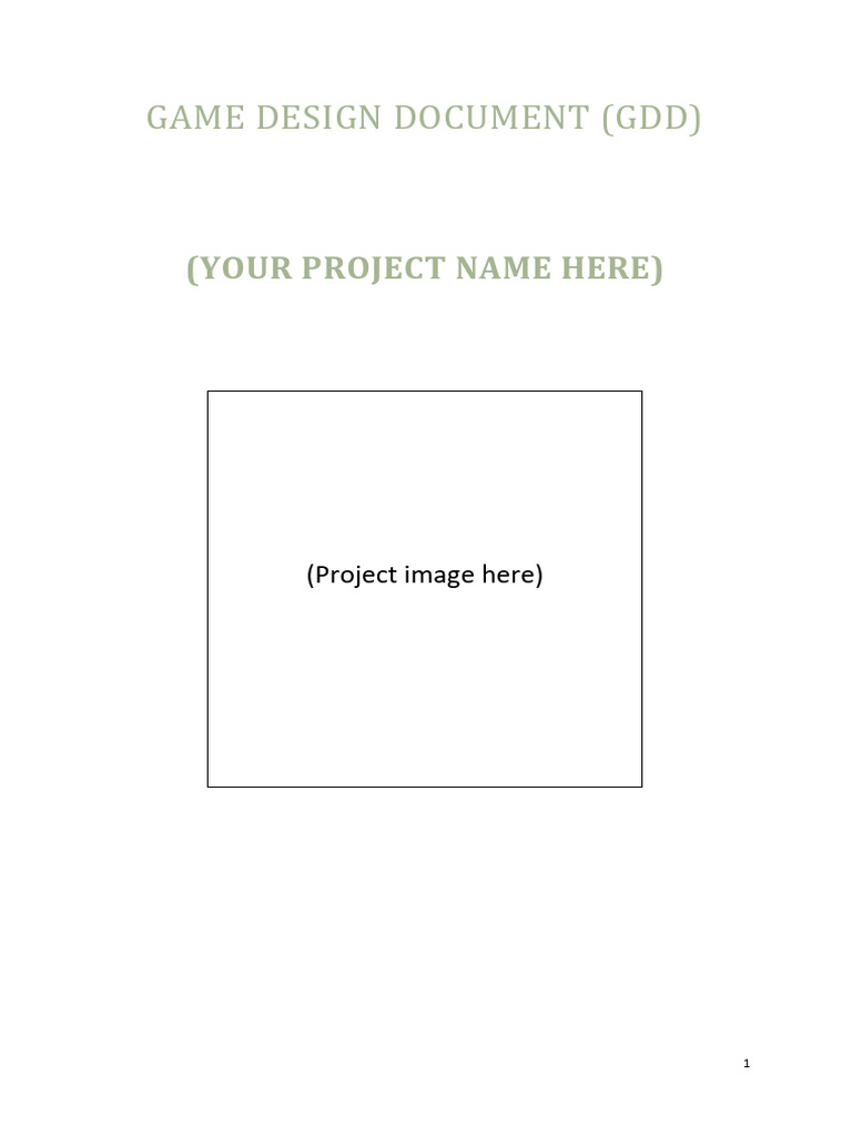 Game Design Document (GDD) : (Your Project Name Here) | PDF | Software ...