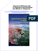 Textbook Ebook Applied Numerical Methods With Matlab For Engineers and Scientists 4Th Edition Steven C Chapra DR All Chapter PDF