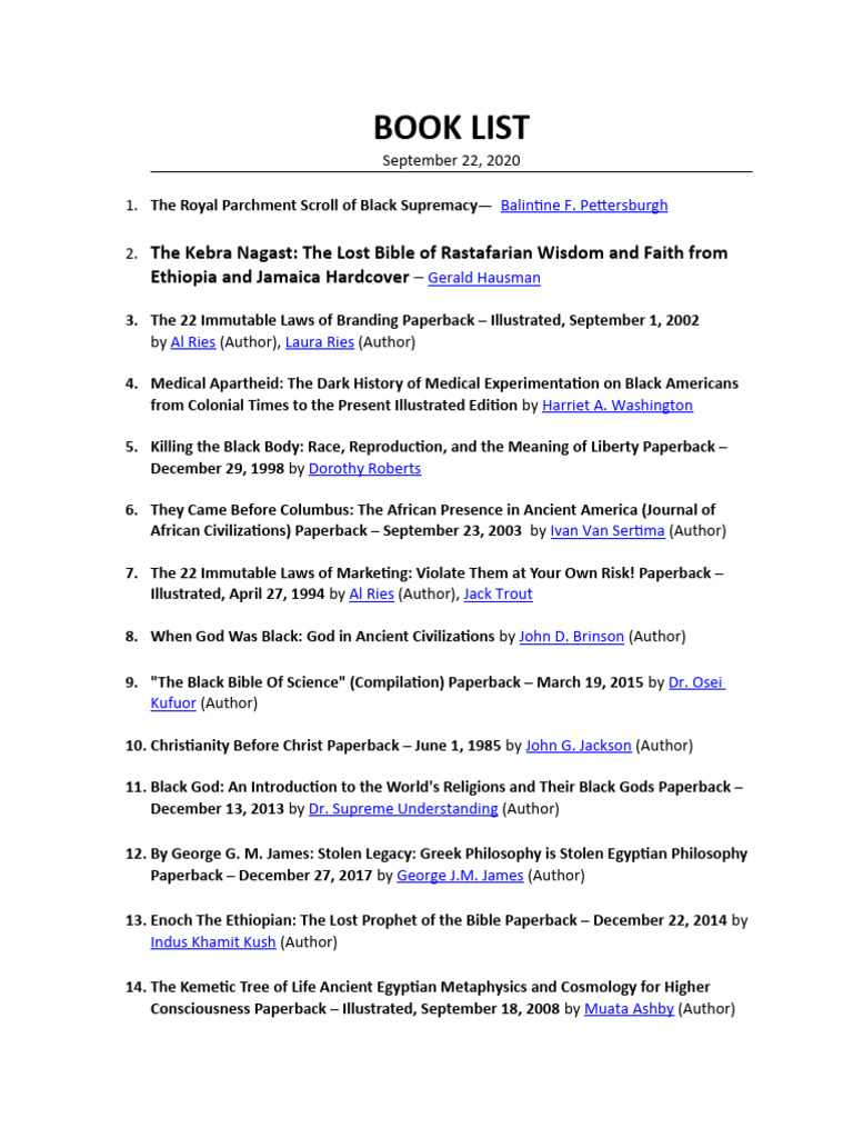 NEW BOOK LIST (Sept 22, 2020) | PDF | Book Of Enoch | Jesus