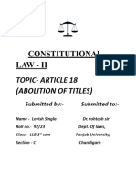 Constitutional Law - Ii: Topic-Article 18 (Abolition of Titles)