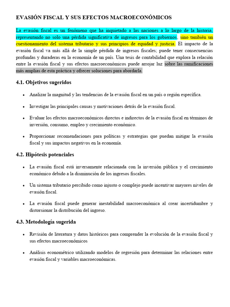 Evasión Fiscal Y Sus Efectos Macroeconómicos Pdf Macroeconómica