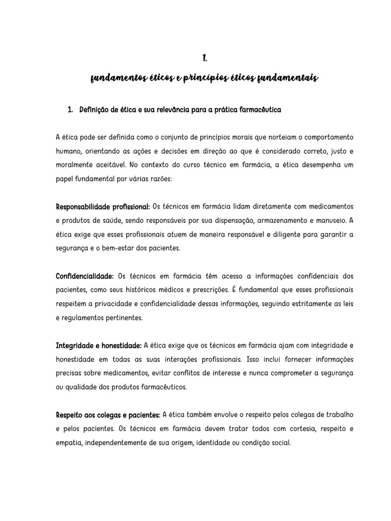 Fundamentos Da Etica e Principios Eticos Fundamentais | PDF ...
