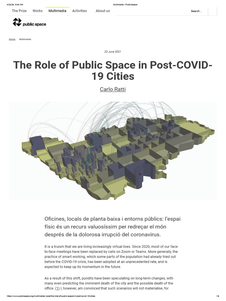 Public Space's Impact Post-COVID-19 | PDF | Communication | Internet