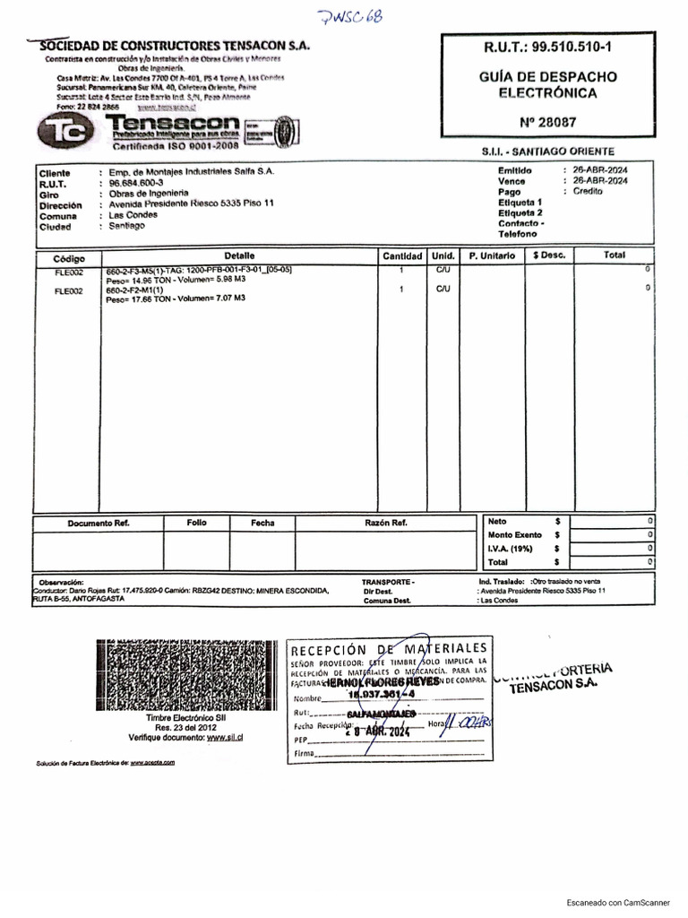 Tensacon 28087 | PDF