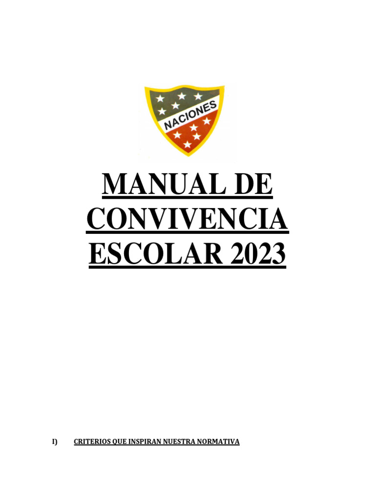 Manual de Convivencia Escolar 2023 | PDF | Violación | Violencia