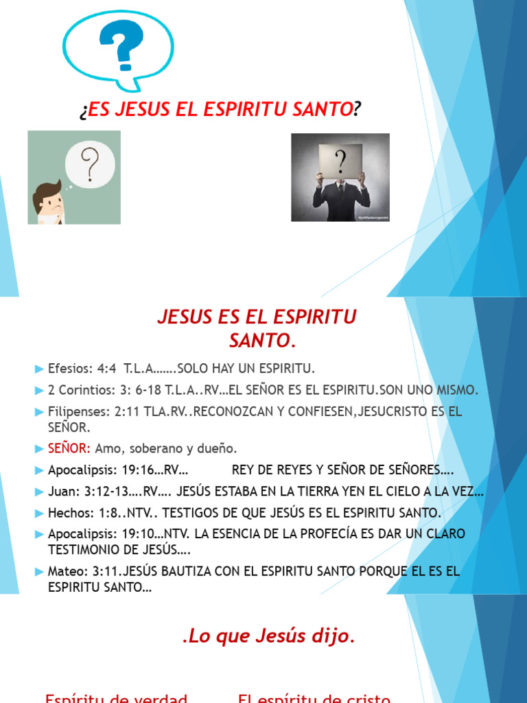 Jesus Es El Espiritu Santo | PDF | Cristo (título) | espíritu Santo