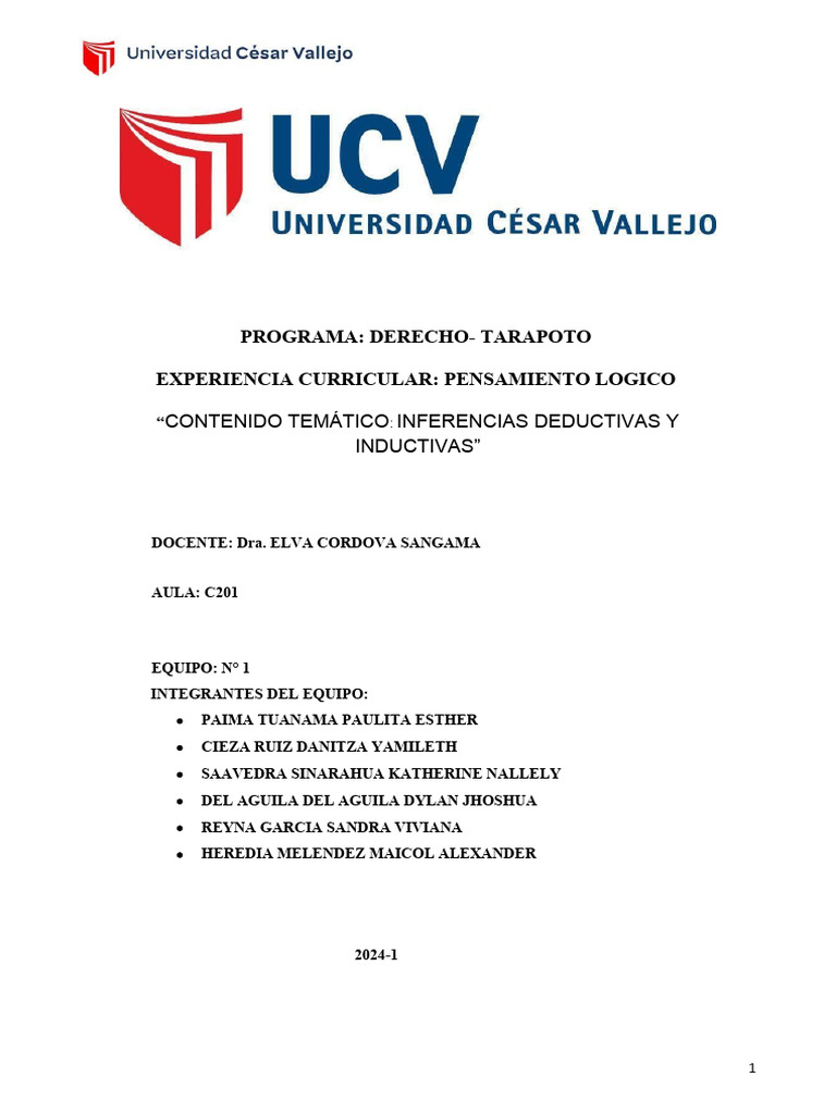 Pensamiento Logico Grupo 1 Pdf Inferencia Expresiones Lógicas