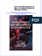Textbook Ebook Photophysics and Nanophysics in Therapeutics 1St Edition Nilesh M Mahajan Editor All Chapter PDF