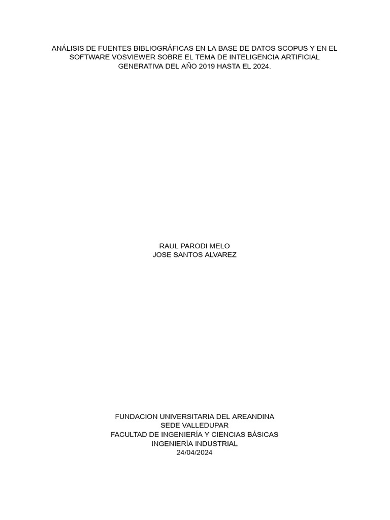 Análisis De Fuentes Bibliográficas De La Base De Datos Scopus Y En El