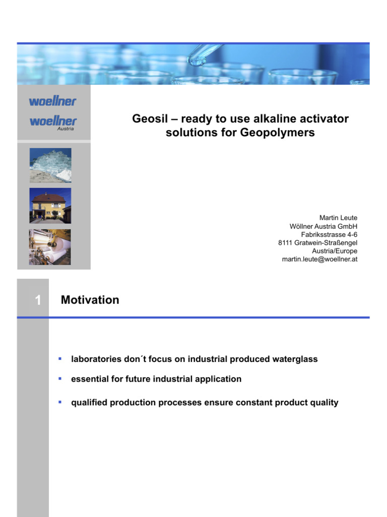 Woellner Geosil Alkaline Solutions For Geopolymer | Download Free PDF ...
