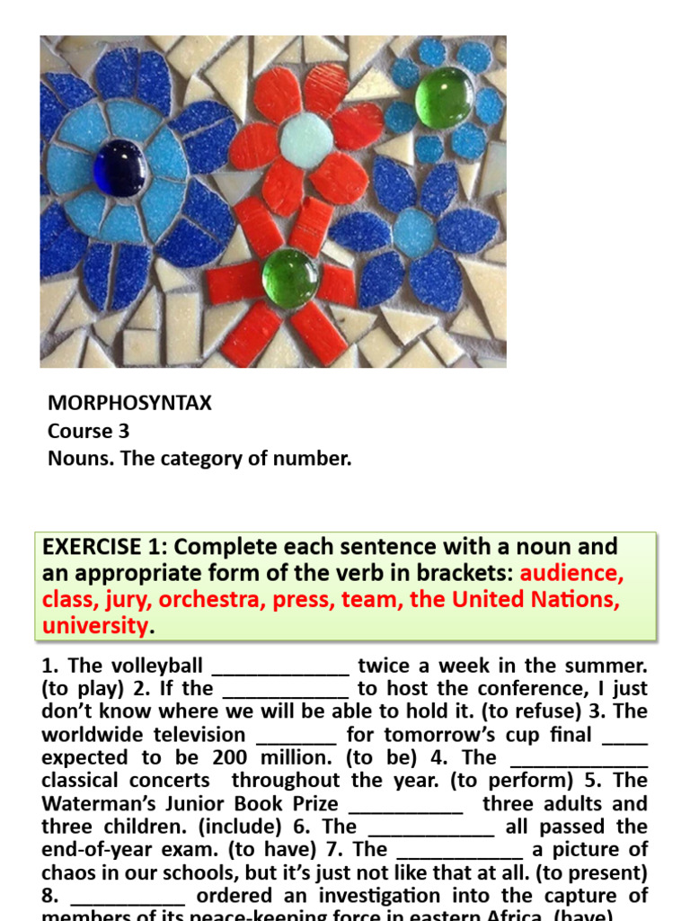 MORPHOSYNTAX Course 3 Ex. | PDF | Linguistics