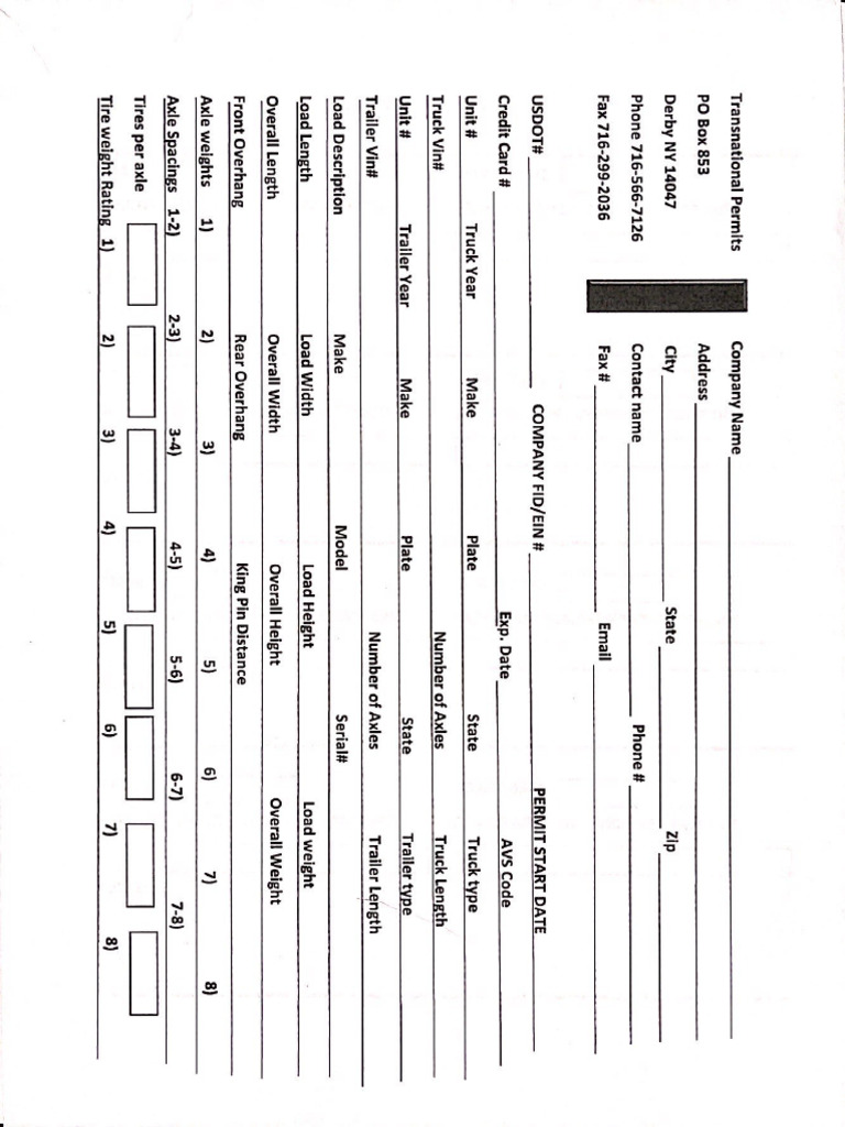 Permitting Form For Overweight-Overlength | PDF