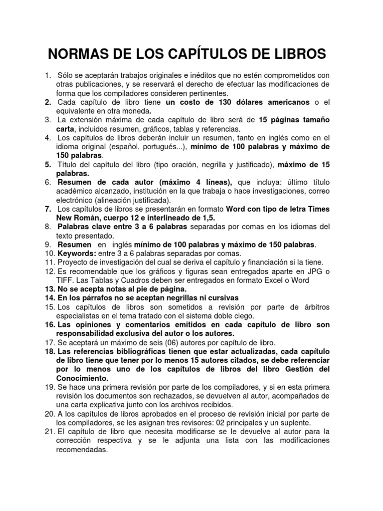 2 Normas de Lo Capítulos de Libro | PDF