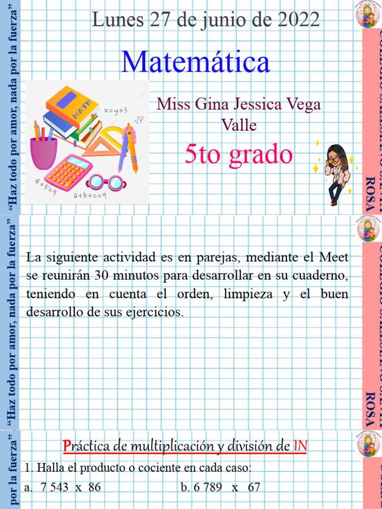 Actividades de Matemática 5to Grado | PDF | Aritmética | Matemáticas