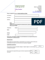 Economic Policy Analyst Application Form