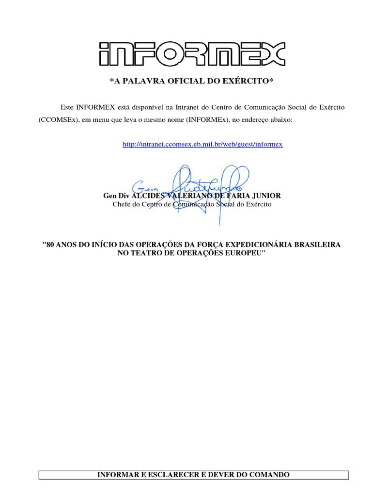 Informex CCOMSEx: Comunicação Oficial | PDF