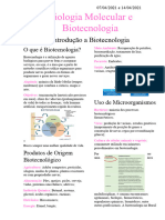 Introdução a Biotecnologia