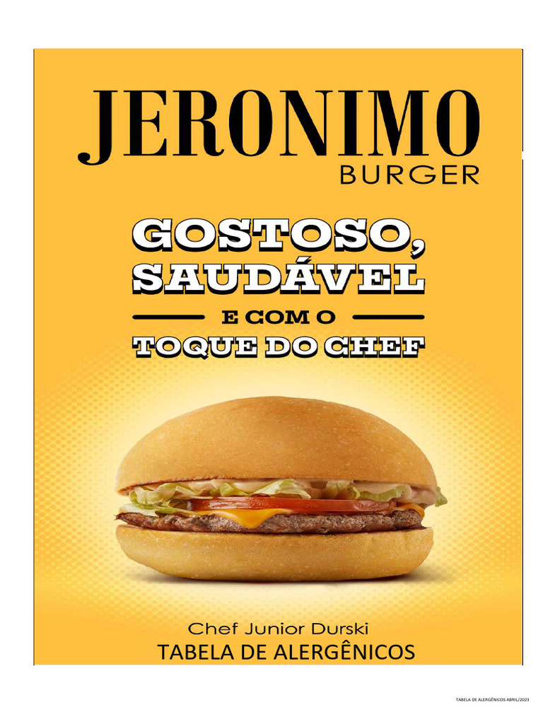 Tabela de Alergenicos Jeronimo | PDF | Maionese | Mostarda (condimento)