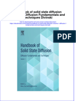 Textbook Ebook Handbook of Solid State Diffusion Volume 1 Diffusion Fundamentals and Techniques Divinski All Chapter PDF