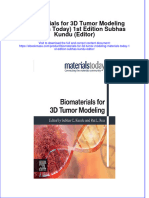 Textbook Ebook Biomaterials For 3D Tumor Modeling Materials Today 1St Edition Subhas Kundu Editor All Chapter PDF
