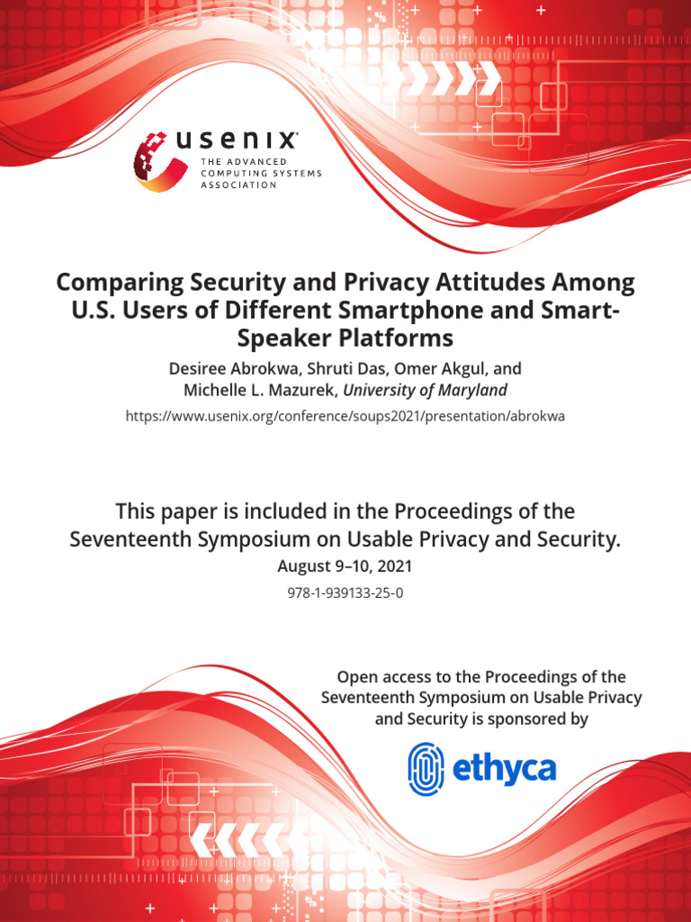Comparing Security and Privacy Attitudes Among U.S. Users of Different ...