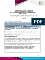 Guía de Actividades y Rúbrica de Evaluación - Unidad 2 - Fase 4 - Ecuaciones Diferenciales de Segundo Orden y Orden Superior