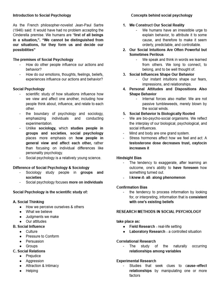 Understanding Social Psychology Basics | PDF | Social Psychology | Thought