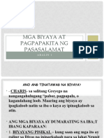 Mga Biyaya at Pagpapakita NG Pasasalamat