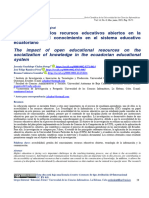 El Impacto de Los Recursos Educativos Abiertos en La Socialización Del Conocimiento en El Sistema Educativo Ecuatoriano