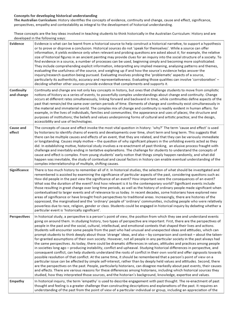 History Glossary PDF Causality Empathy