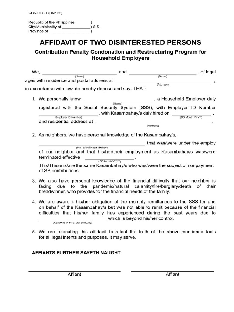 AnnexC3 Affidavit of Two Disinterested Persons | PDF
