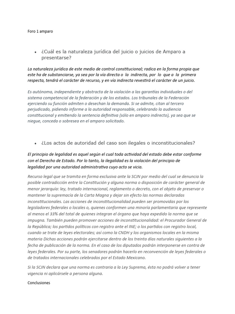 Naturaleza del Juicio de Amparo en México | PDF | Constitución | Justicia
