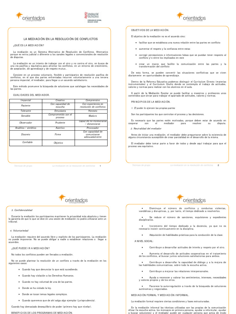 Microsoft Word - LA MEDIACIN EN LA RESOLUCIN DE CONFLICTOS | PDF ...
