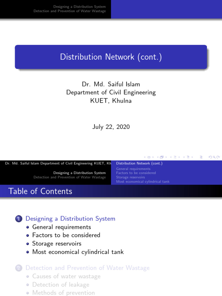Water Distribution System Design Guide | PDF | Water | Reservoir