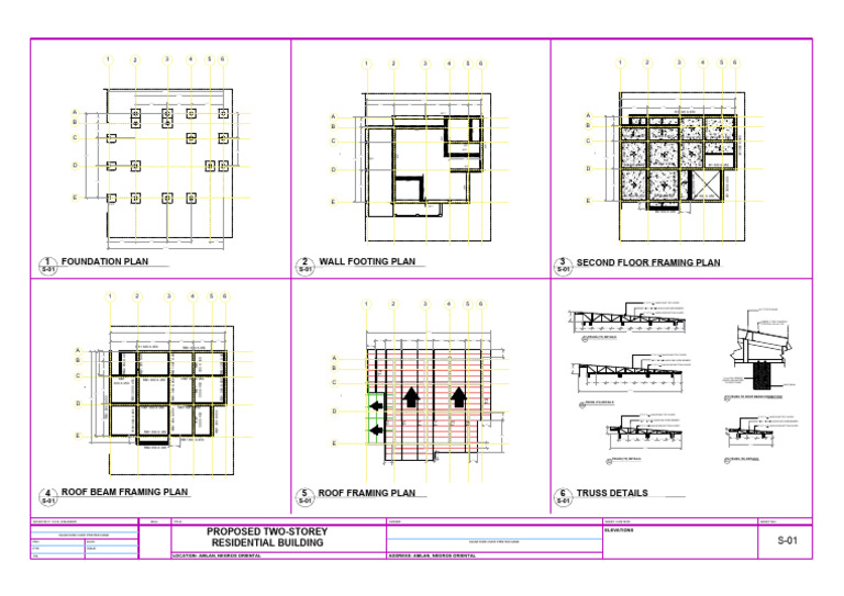 Foundation Plan 1 3 Second Floor Framing Plan Wall Footing Plan 2 | PDF ...