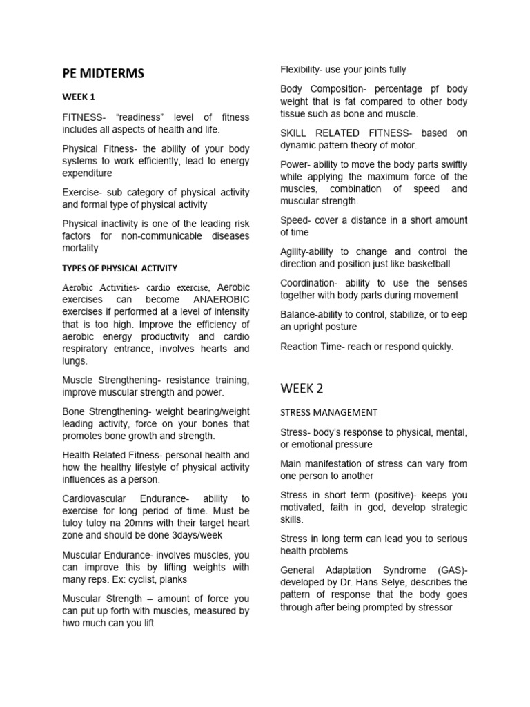Pe Midterms | PDF | Physical Fitness | Aerobic Exercise