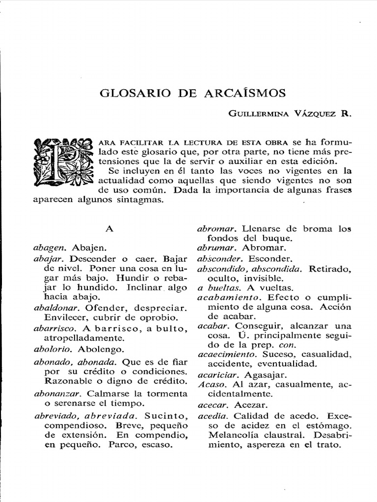 Arcaísmos | PDF