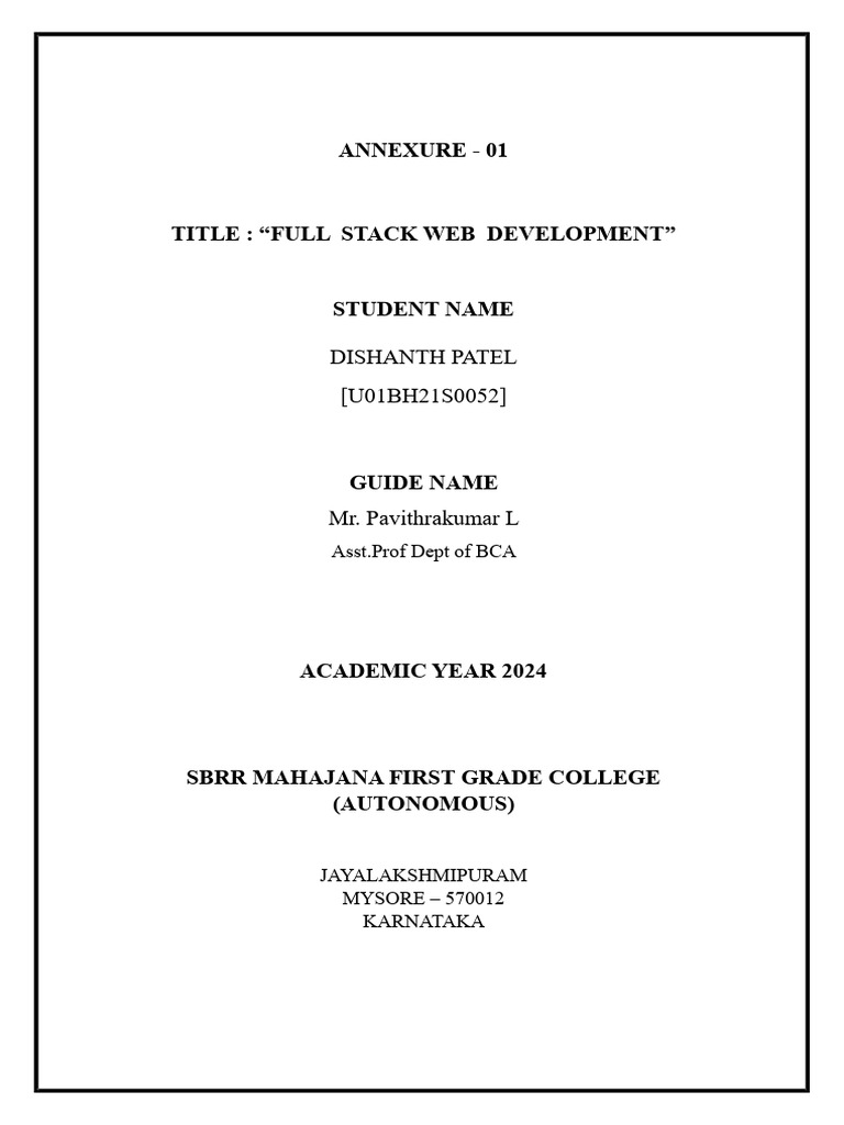 Internship Report SCONTI Dishath22 | PDF | Java Script | Websites