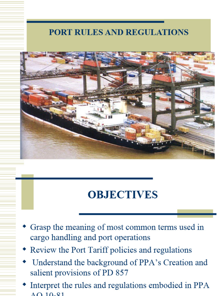 Port Tariff Policies and Regulations | PDF | Containerization | Cargo