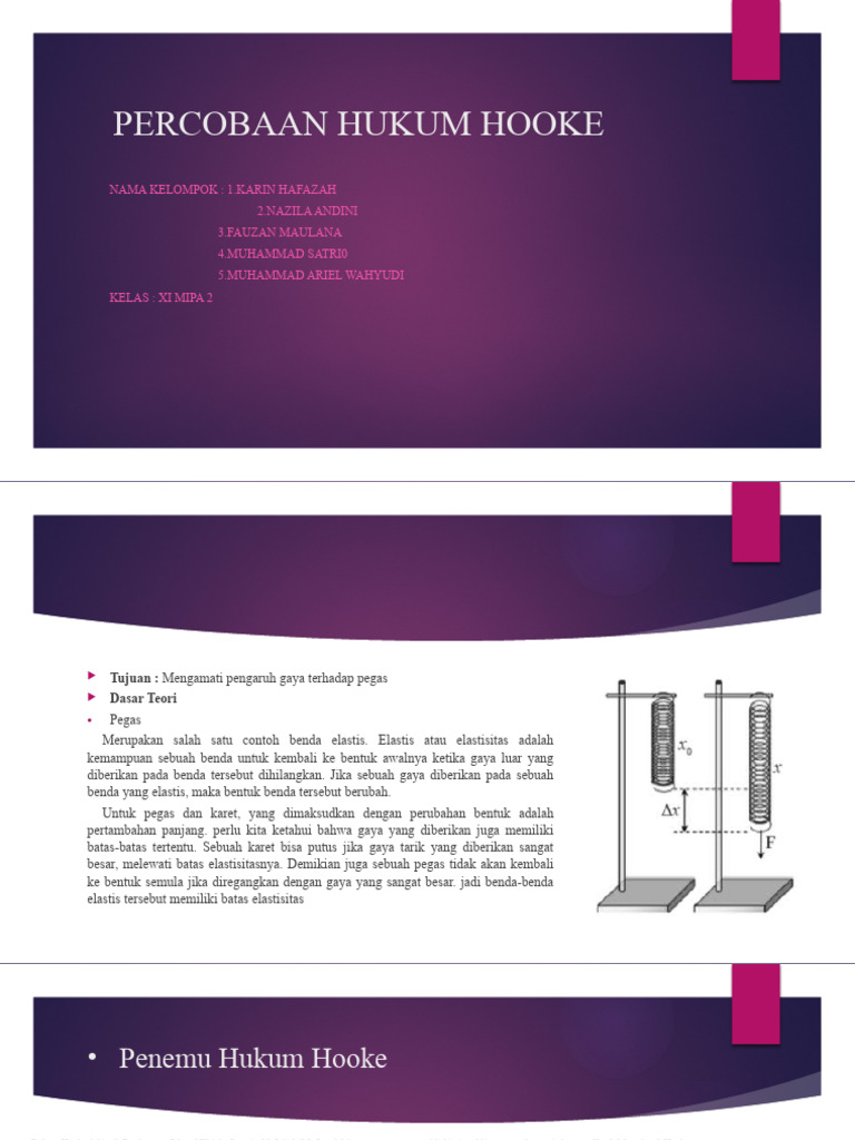 Percobaan Hukum Hooke | PDF