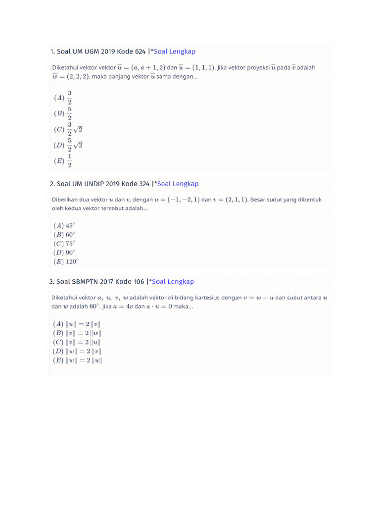 Soal Defantri Vektor | PDF