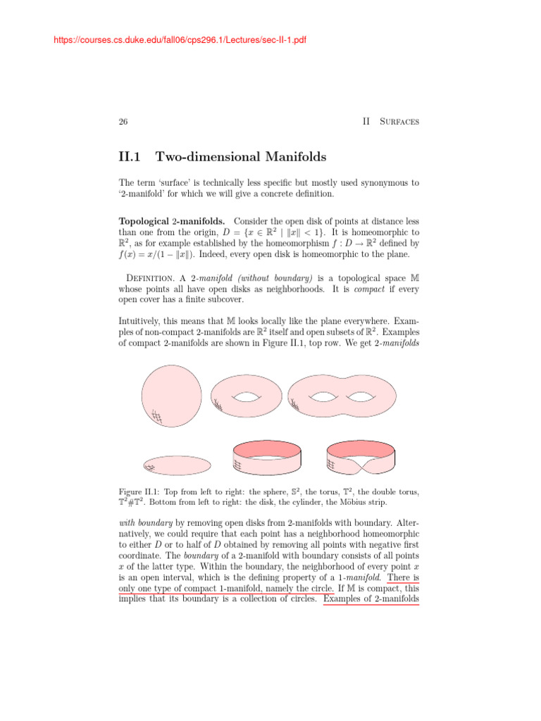 Two Dimensional Manifolds | PDF | Space | Topological Spaces