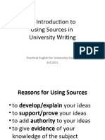 Using Sources in University Writing