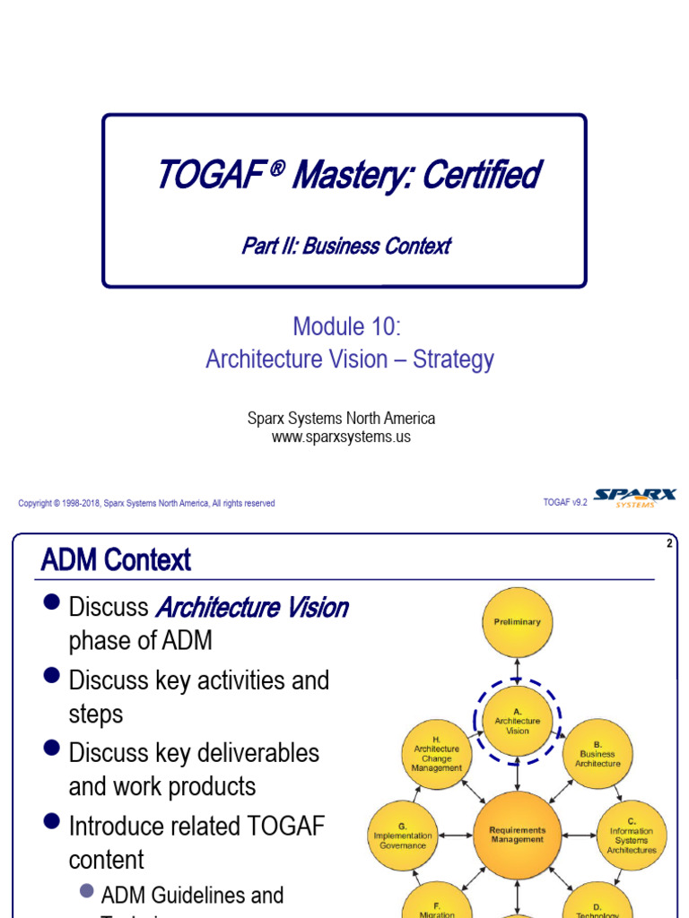 10 ArchVision Strategy TOGAF9 Cert v2 0 | PDF | Enterprise Architecture ...